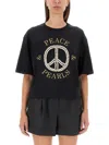 Moschino Cropped Logo T-shirt For Women In Black