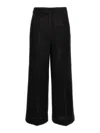 Moschino Wide-leg Textured Fabric Elastic Waistband Pants In Black
