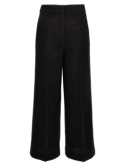 Moschino Cropped Boucl Pants In Black