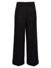 Moschino Wide-leg Textured Fabric Elastic Waistband Pants In Black