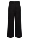 Moschino Wide-leg Textured Fabric Elastic Waistband Pants In Black