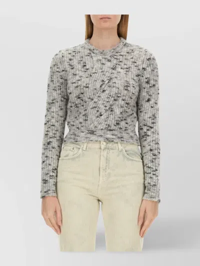 MOSCHINO CROPPED CABLE KNIT TOP