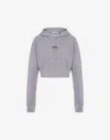 Moschino Cropped Cotton Sweatshirt In Gray