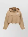 Moschino Cropped Jacket Hooded Design Elasticated Cuffs