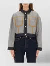 Moschino Cropped Jacket With Chest Pockets And Long Sleeves In Gray