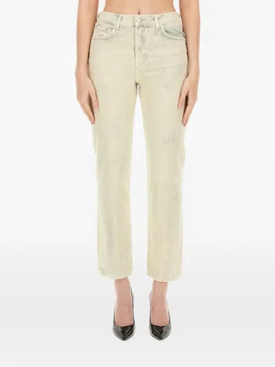 Moschino Jeans Cropped Denim Jeans In Neutral