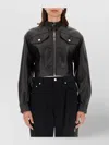 Moschino Cropped Motorcycle Jacket Snap Buttons