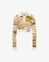 Moschino Cropped Multicolor Cotton And Nylon Pullover In Multi