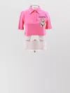 MOSCHINO CROPPED POLO SHORT SLEEVES