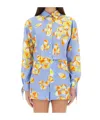 Moschino Cropped Shirt Beach Umbrellas In Baby Blue