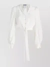 Moschino Cropped Silk Charmeuse Shirt With Button Detailing