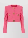 MOSCHINO CROPPED STRUCTURED BLAZER WITH BUTTONED SLEEVES