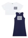 Moschino Cropped T-shirt & Tank Set In Blue