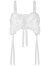 Moschino Cotton Voile And Silk Crop Top In White