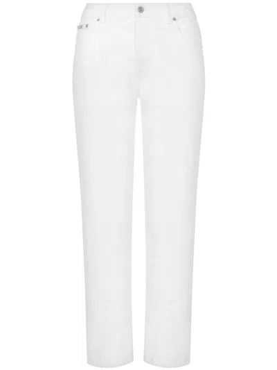 Moschino Cropped Trousers In White