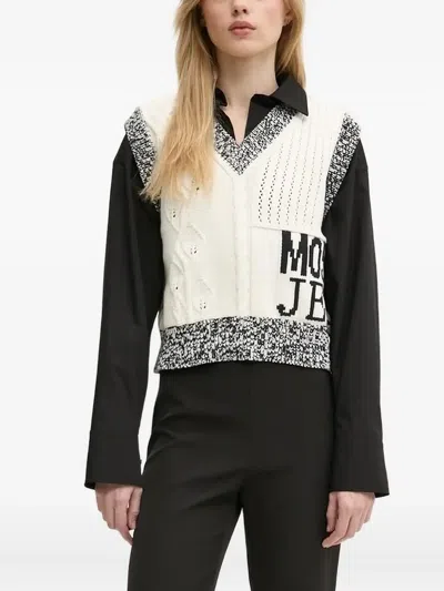 Moschino Cropped Wrap Shirt In Black