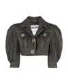 Moschino Structured Cropped Jacket With High-waisted Trousers In Black