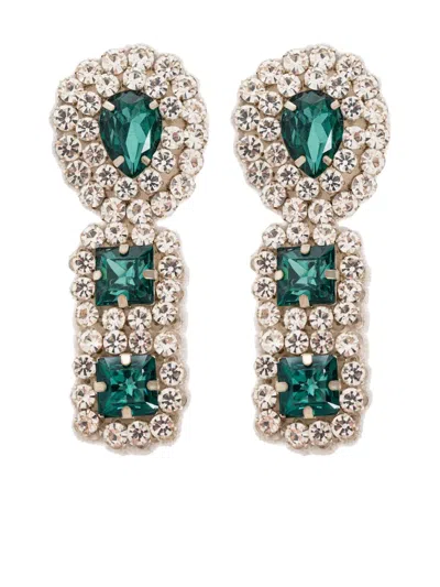 Moschino Crystal-embellished Earrings In Multi