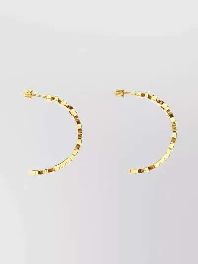 Moschino Crystal-embellished Gold Hoop Earrings