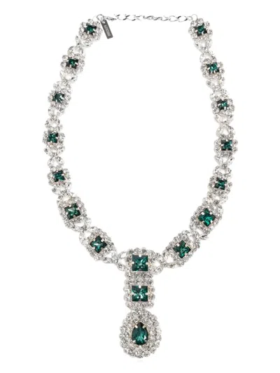 Moschino Crystal-embellished Necklace In Metallic