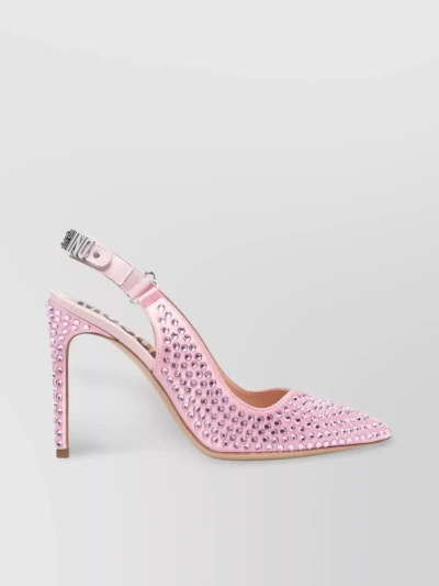 Moschino Crystal Embellished Pointed Toe Stiletto Pump In Pastel