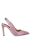 Moschino Crystal Embellished Pointed Toe Stiletto Pump In Pink