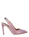 Moschino Crystal Embellished Pointed Toe Stiletto Pump In Pink