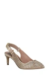 Moschino Crystal Embellished Slingback Pump In Cream