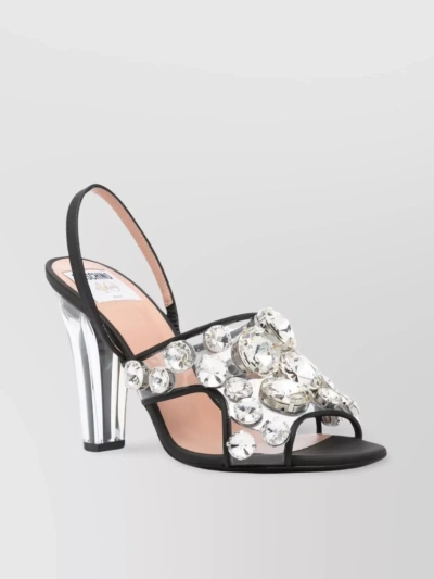 Moschino Maxi Crystal Slingbacks Sandals Multicolor In Multicolour