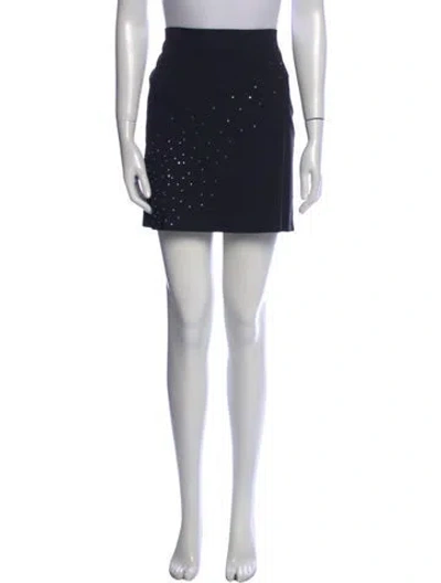 Pre-owned Moschino Crystal Embellishments Mini Skirt In Black