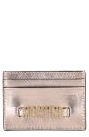 Moschino Crystal Logo Card Case In Fantasy Print Pink
