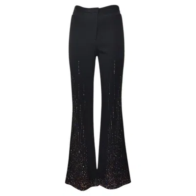 Pre-owned Moschino Crystal Pants Size 42 In Black