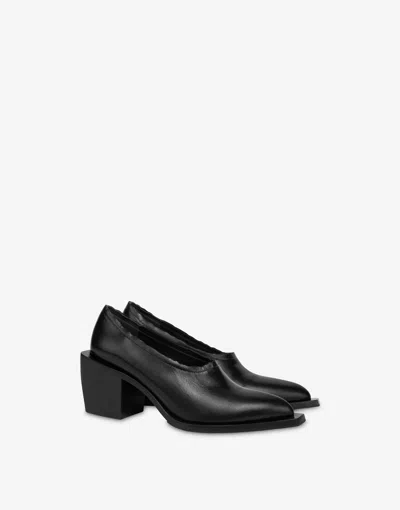 Moschino Cuban Heel Shootie In Black