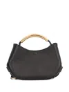 Moschino Curved-handle Leather Tote Bag In Black
