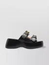 Moschino Square Open Toe Platform Sandals In Black