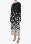 Moschino Black Interlock Daisy Degradé Maxi Dress In Black