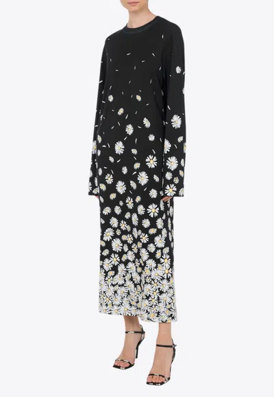 MOSCHINO DAISY DEGRADÉ PRINT MIDI DRESS