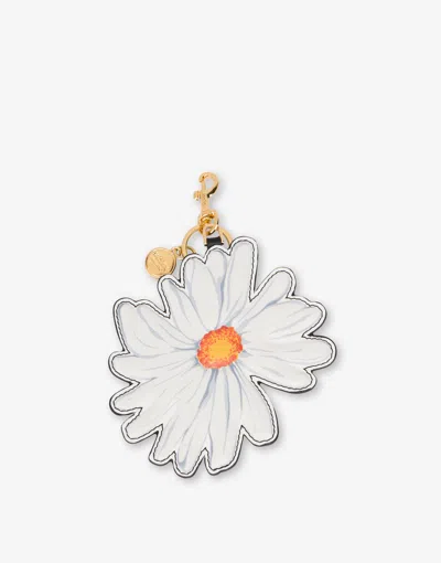 Moschino Daisy Keychain In White