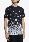 Moschino Daisy-print Crewneck T-shirt In Black