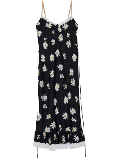 MOSCHINO DAISY-PRINT MIDI DRESS