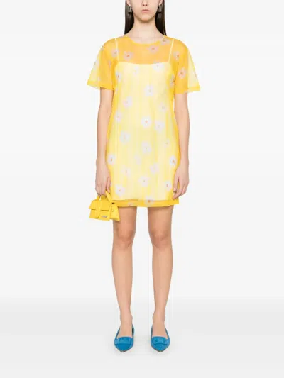 Moschino Minikleid Mit Print In Gelb