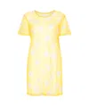Moschino Sheer Daisy Floral Mini Dress In Yellow