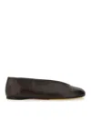Moschino Duck" Dancer Leather Flats In Dark Brown