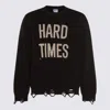 Moschino Distressed Ribbed Sweater With Cuffs And Hem In Brown