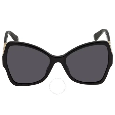 Moschino Dark Grey Butterfly Ladies Sunglasses Mos099/s 0807/ir 54 In Black