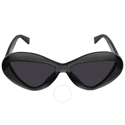 Moschino Dark Grey Irregular Ladies Sunglasses Mos076/s 0kb7/ir 55 In Black