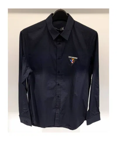 Moschino Decal Long-sleeved Shirt In Black