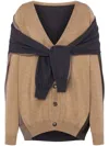Moschino Beige Virgin Wool Cardigan In Beige