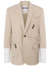 Moschino Deconstructed-design Blazer In Neutrals
