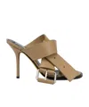 Moschino Decorative Buckle Leather Mules In Green